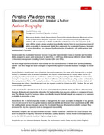 Ainslie Waldron MBA<br>Author Biography